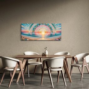 Tablou – Mozaic al soarelui la apus (120x50 cm)