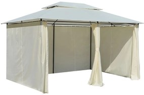 Cort de gradina cu perdele 4 x 3 m, alb