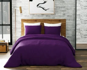 Lenjerie de pat matrimonial Premium Ranforce uni mov deschis / 200x220 cm dimensiune standard