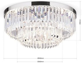 Plafonieră LED de cristal dimabilă Orion PRISM LED/80W/230V d. 55 cm crom lucios