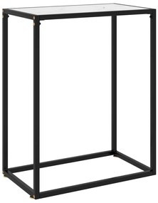 vidaXL Masă consolă, alb, 60x35x75 cm, sticlă securizată