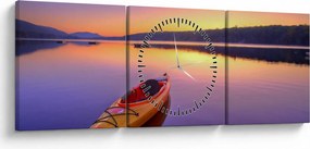 Tablou - Kayak pe lac (cu ceas) (90x30 cm)