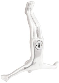 vidaXL Sculptură om în cadere, argintiu, 22x8x25 cm, aluminiu