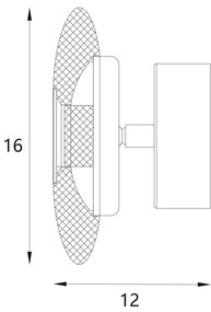 Aplica de perete LED metal auriu, sticla Lunaris