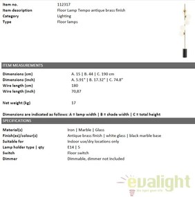 Lampadar design LUX Tempo alama antic 112317 HZ