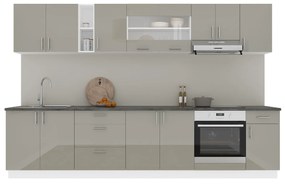 Set haaus V28, Gri Lucios/Alb, MDF, Blat Thermo 28 mm, L 320 cm