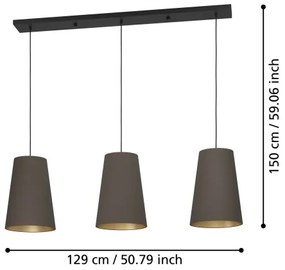 Lustră pe cablu Eglo 390196 PETROSA 3xE27/40W/230V maro