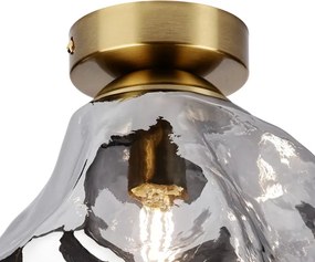Plafonieră CRISTAL 1xE14/15W/230V alamă/negru fumuriu