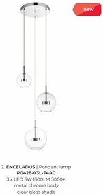 Lustra moderna cu 3 pendule LED Enceladus crom