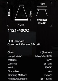 Lustra LED suspendata design modern Belle D-40cm