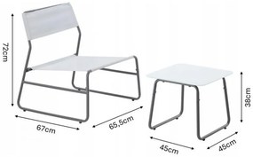 Set mobilier de grădină Leonn (pentru 2 persoane) (alb). 1096324