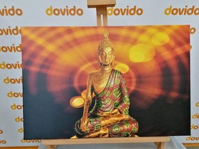 Tablou statuia a lui Budha pe fundal abstract