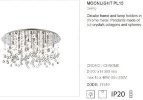 Plafonier cristal Venezian diam. 80cm MOONLIGHT PL15 077819