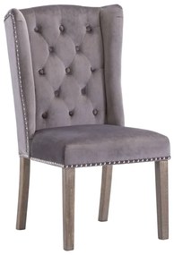 287951 vidaXL Scaun de sufragerie, gri, catifea