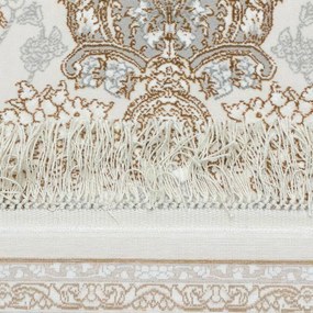 150x230 cm Covor Persan Premium, 70% Polipropilenă și 30% Polyester, Design Traditional, Crem, Densitate 3000 gr/m2