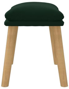 Taburet, verde inchis, 45x29,5x39 cm, catifea dark green and light wood