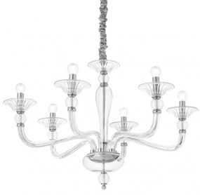 Lustra Ideal-Lux Danieli Argintiu Transparent sp6- 159959
