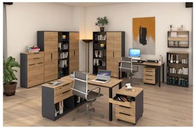 Masă PC de colț KloPăturăs 9 (grafit + stejar artisan) . 1116370