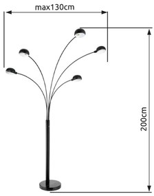 Lampadar Globo 58228NB SEYMOUR 5xE14/40W/230V negru