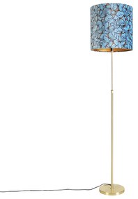 Lampă de podea auriu/alamă cu abajur din catifea cu fluturi 40/40 cm - Parte