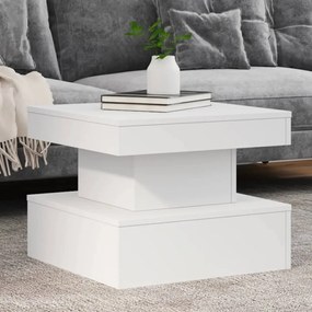 vidaXL Măsuță de cafea cu lumini LED, alb, 50x50x40 cm
