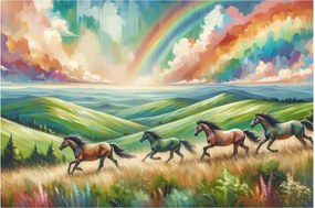 Tablou – Cai galopând prin peisaj (90x60 cm)