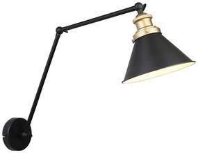 Lampă de perete FUNDO 1xE27/40W/230V negru/auriu