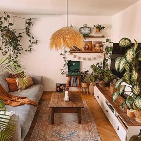 Lustră pe cablu Immax 08272L NATURALEZA 1xE27/40W/230V d. 55 cm ratan