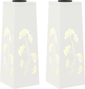 vidaXL Lumină LED Solară pentru Alei 2 pcs Alb Oțel laminat la rece