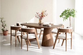 Masă lemn masiv Dining EGO Personalizabila - Nuc, 2200 + (2×500) x 1200 x 775 mm