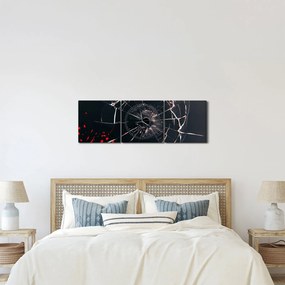 Tablou abstract - sticla spartă (cu ceas) (90x30 cm)