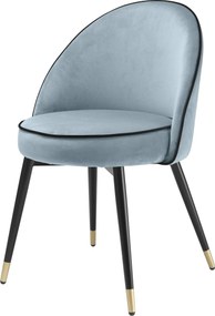 Set de 2 scaune design elegant LUX Cooper, catifea albastra 114304 HZ