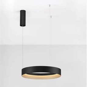 Lustra circulara aluminiu negru/auriu LED CCT LUMIA 50cm