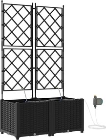 vidaXL Vază pentru Grădină 2 pcs Negru Oțel