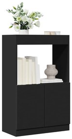 vidaXL Dulap înalt, negru, 63x33x100 cm, lemn prelucrat