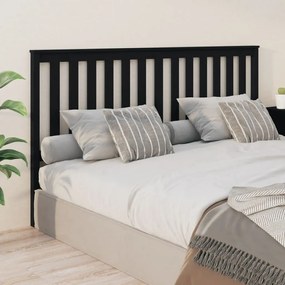 Tablie de pat, negru, 186x6x101 cm, lemn masiv de pin Negru, 186 x 6 x 101 cm, 1