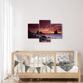Tablou cu apus de soare pe mal (90x60 cm)