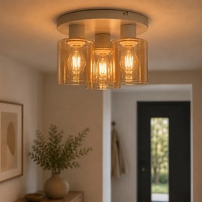 Brilliant - Lustră aplicată LYSKA 3xE27/20W/230V Ø 31 cm crem/fumuriu