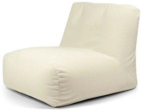 Fotoliu bean bag crem cu tapițerie din țesătură bouclé Tube 100 – SLOWDOWN