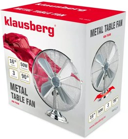 Ventilator de birou, 40 cm, Klausberg KB7538, otel, argintiu