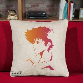Perna Decorativa Cowboy Bebop Spike Silueta Gradient, 40x40 cm, Bej Canapea, Husa Detasabila, Perna Inclusa, BEKZ®
