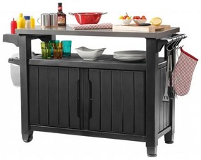 Masă multifuncțională pentru grătar de grădină Keter UNITY XL 270l grafit, 134 x 52 x 90 cm
