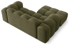 Colțar verde cu tapițerie din chenille (cu colț pe partea stângă/cu șezlong) Treno – Cosmopolitan Design