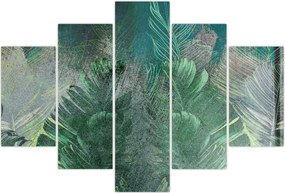 Tablou - Textura de beton cu frunze (150x105 cm)