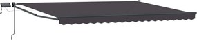 vidaXL Marchiză retractabilă manuală cu led-uri Antracit 4,5 × 3 m