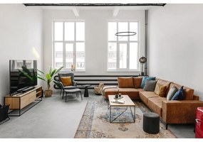 Colțar maro coniac cu tapițerie din imitație de piele (colț pe partea dreaptă) Copenhagen – Scandic