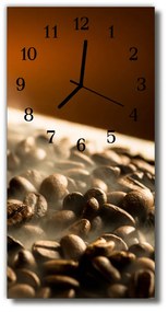 Ceas de perete din sticla vertical Bucătărie boabe de cafea maro