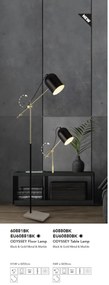 Lampadar/Lampa de podea design decorativ Odyssey negru/auriu