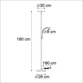 Lampa de podea moderna neagra inclusiv LED cu brat de citit - Chala