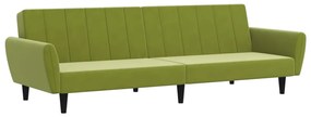 337539 vidaXL Canapea extensibilă cu 2 locuri, verde deschis, catifea
